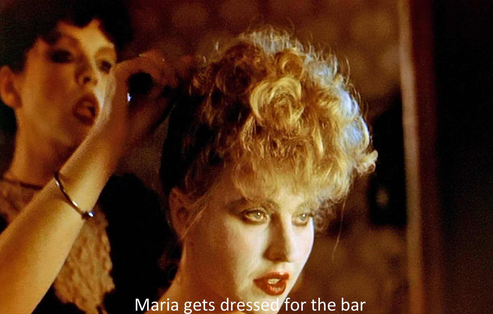 Maria gets dressed for the bar