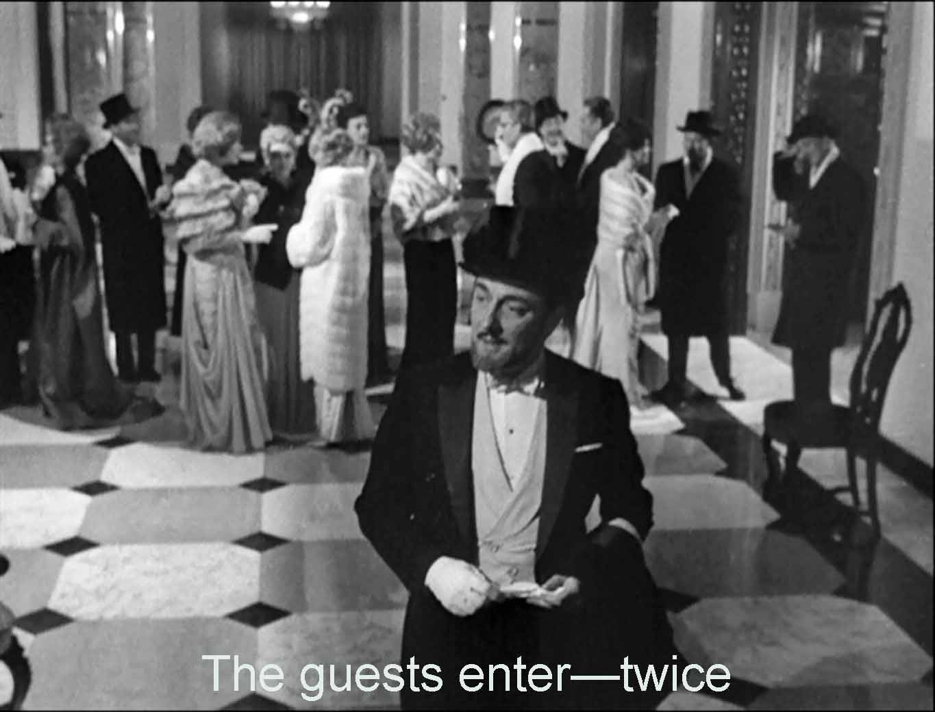The guests enter--twice