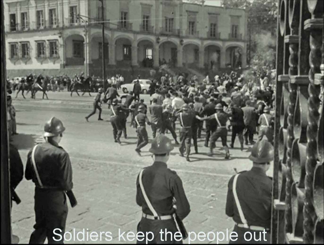 Soldiers keep the people out