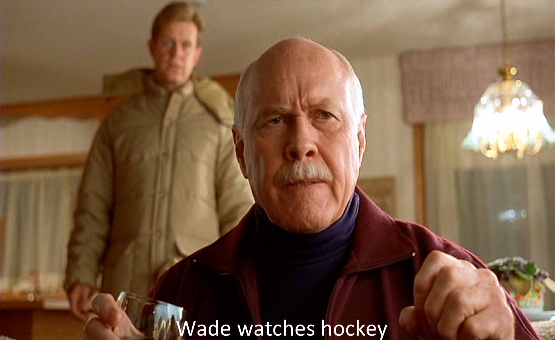 Wade watches hockey