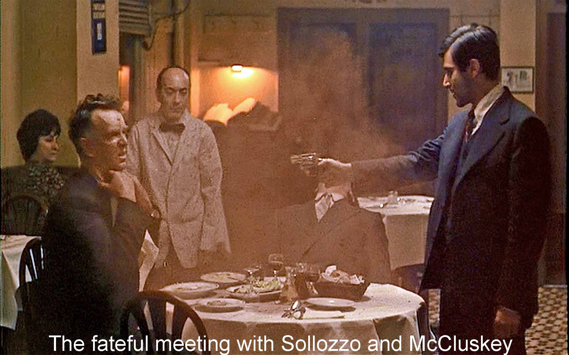 The fateful meeting with Sollozzo and McCluskey