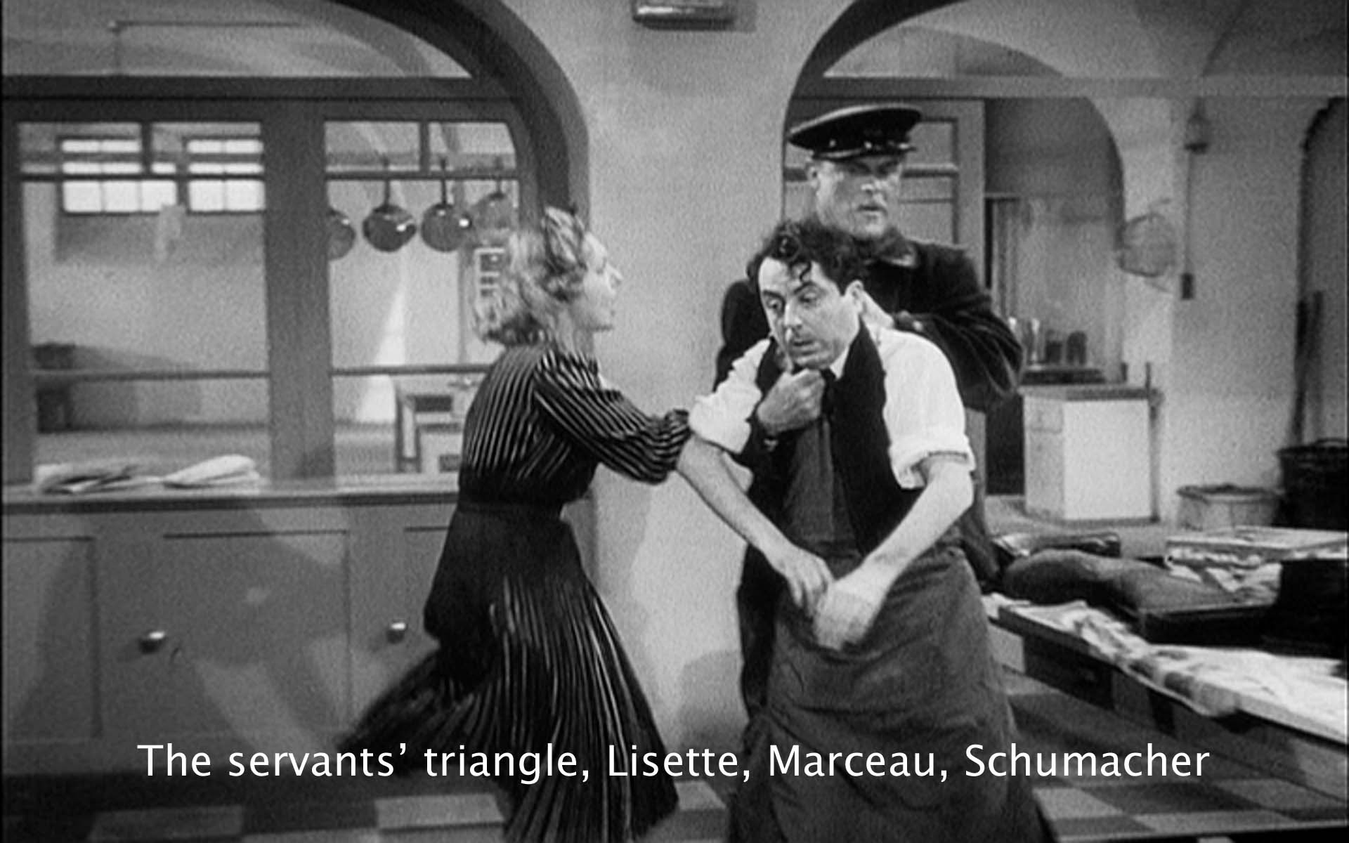 The servants' triangle, Lisette, Marceau, Schumacher