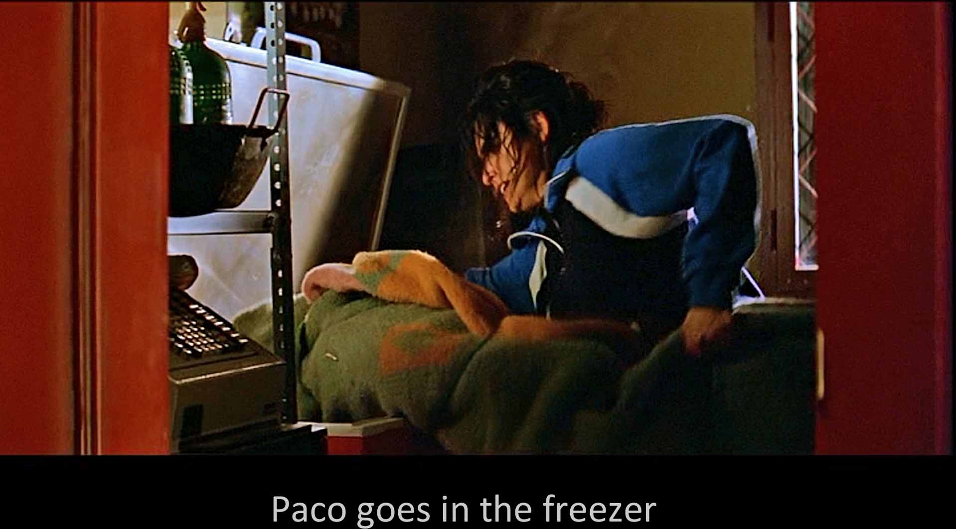 Paco goes in the freezer