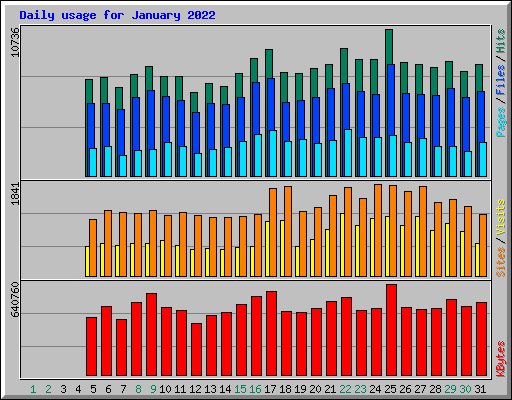 Daily usage for January 2022