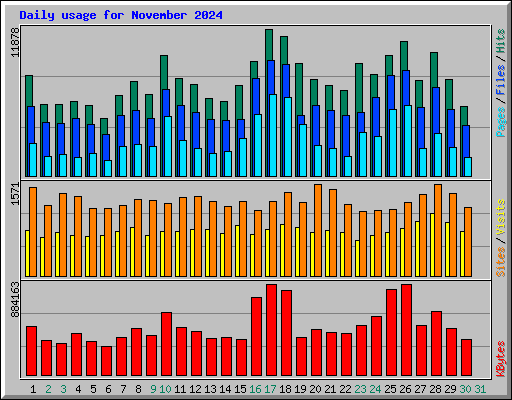 Daily usage for November 2024