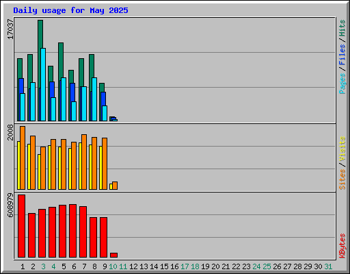 Daily usage for May 2025