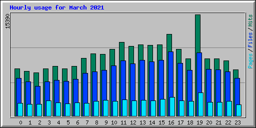 Hourly usage for March 2021