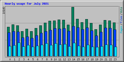 Hourly usage for July 2021