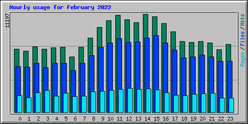 Hourly usage for February 2022