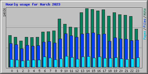 Hourly usage for March 2023