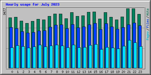 Hourly usage for July 2023