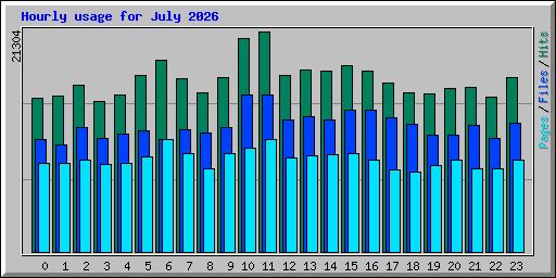 Hourly usage for July 2026