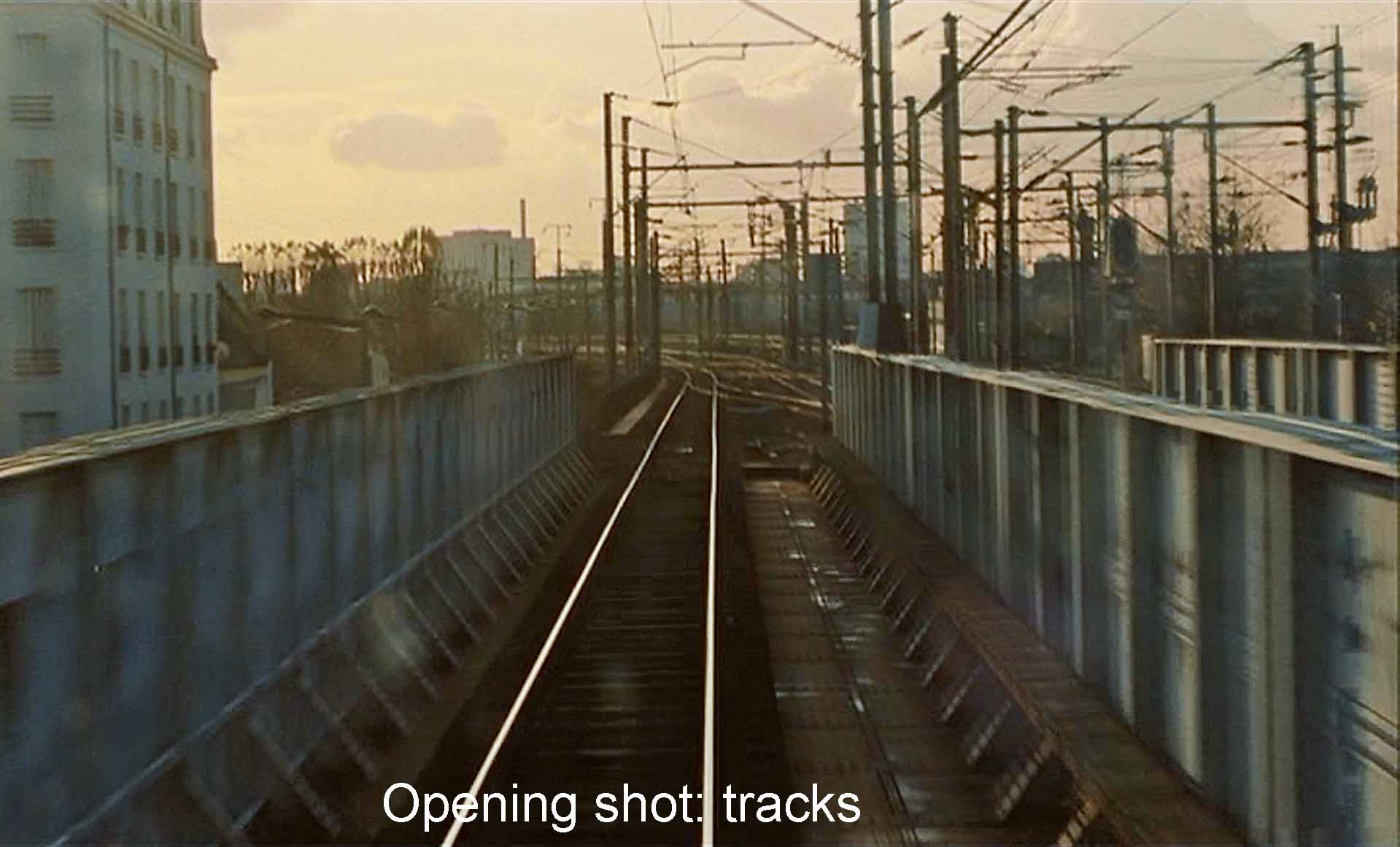 Opening shot: tracks