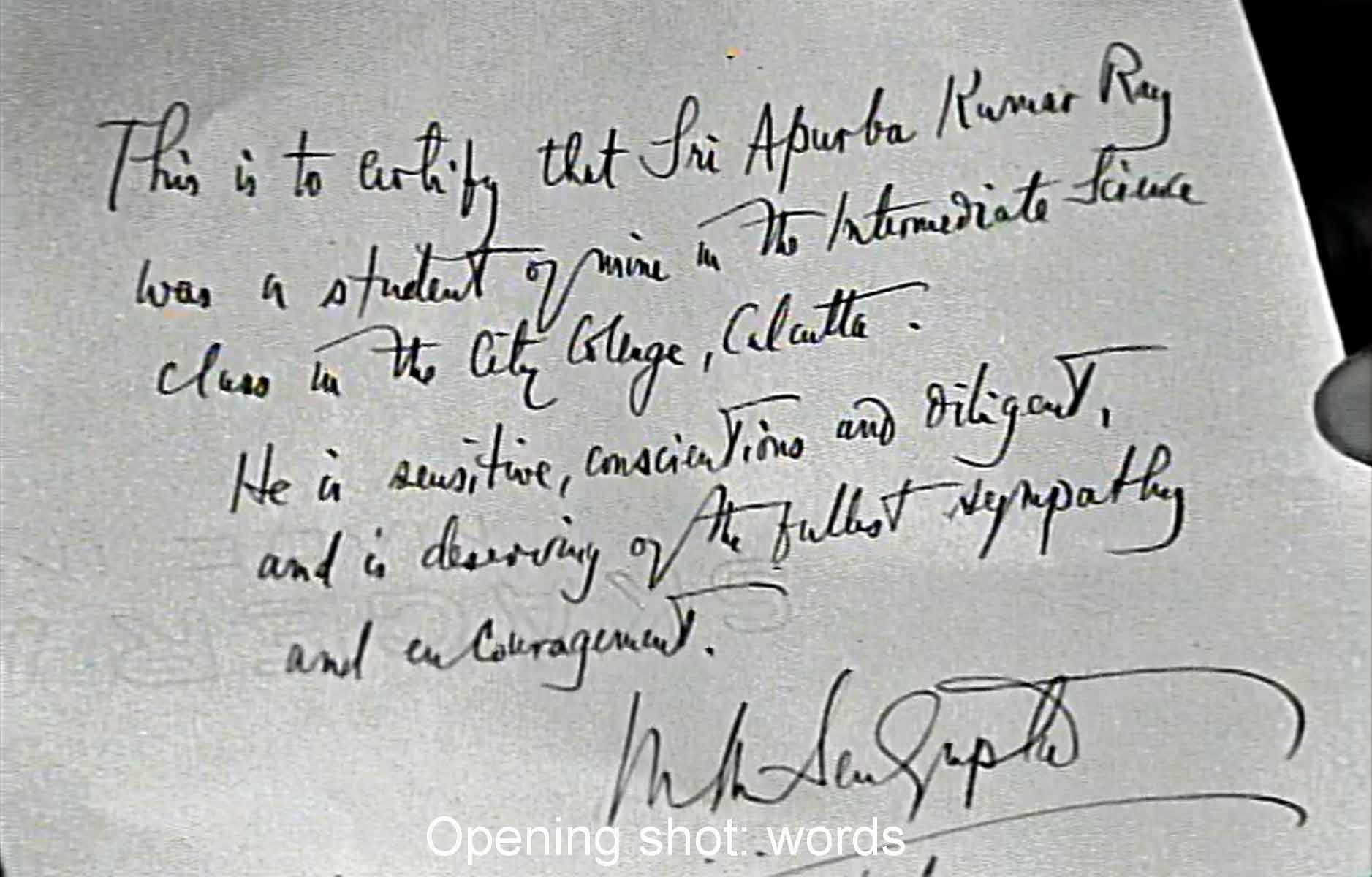 Opening shot: words