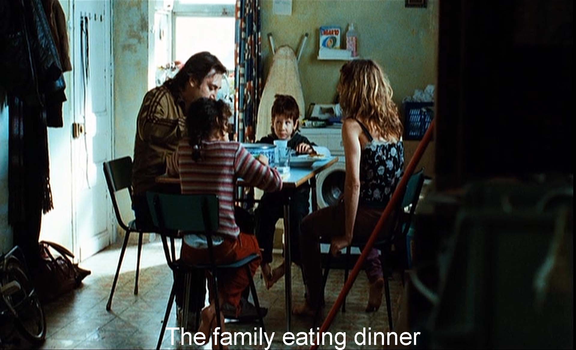 The family eating dinner