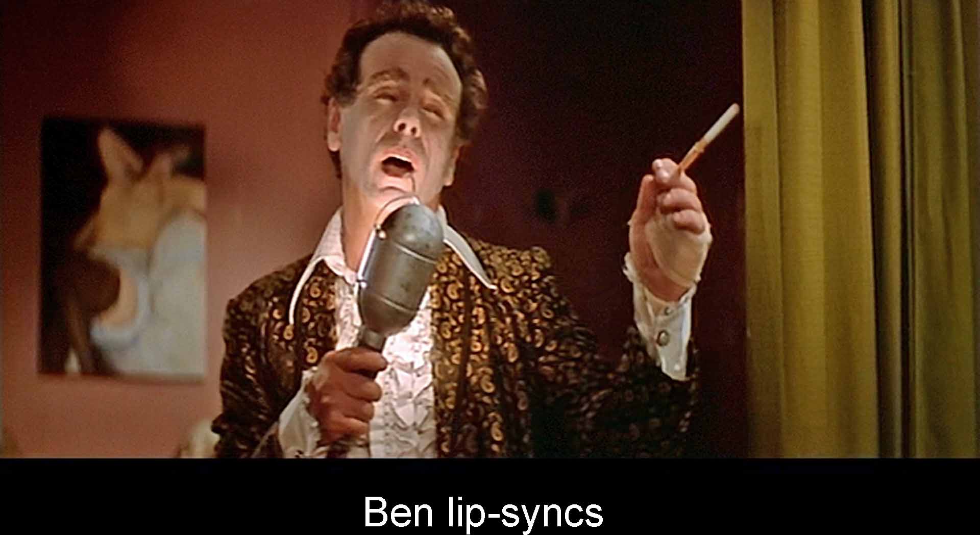 Ben lip-syncs