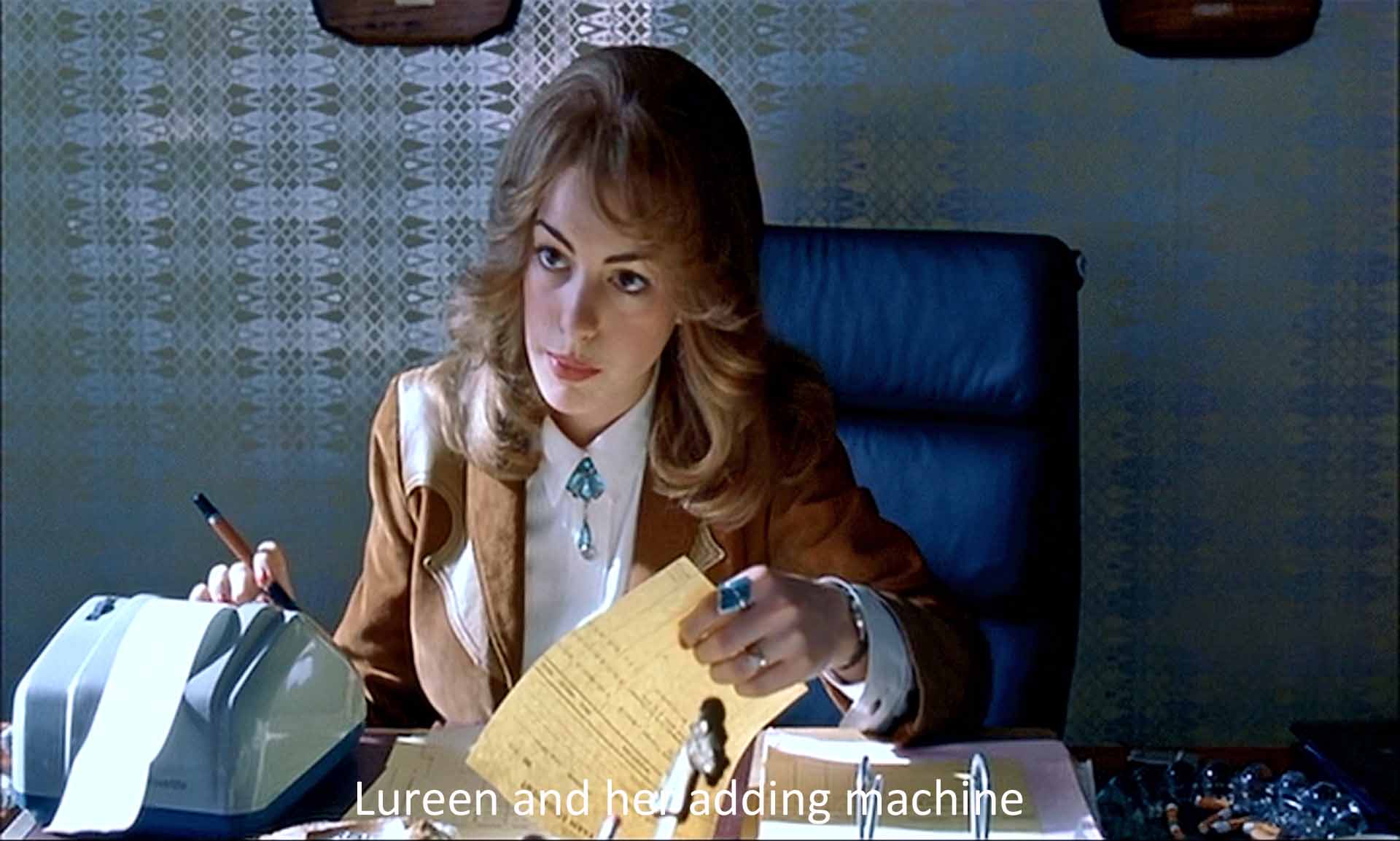 Lureen and her adding machine