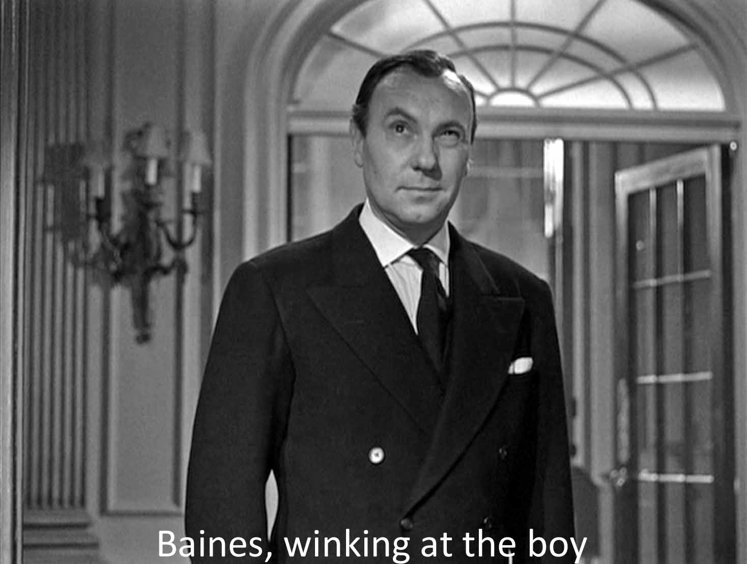 Baines, winking at the boy