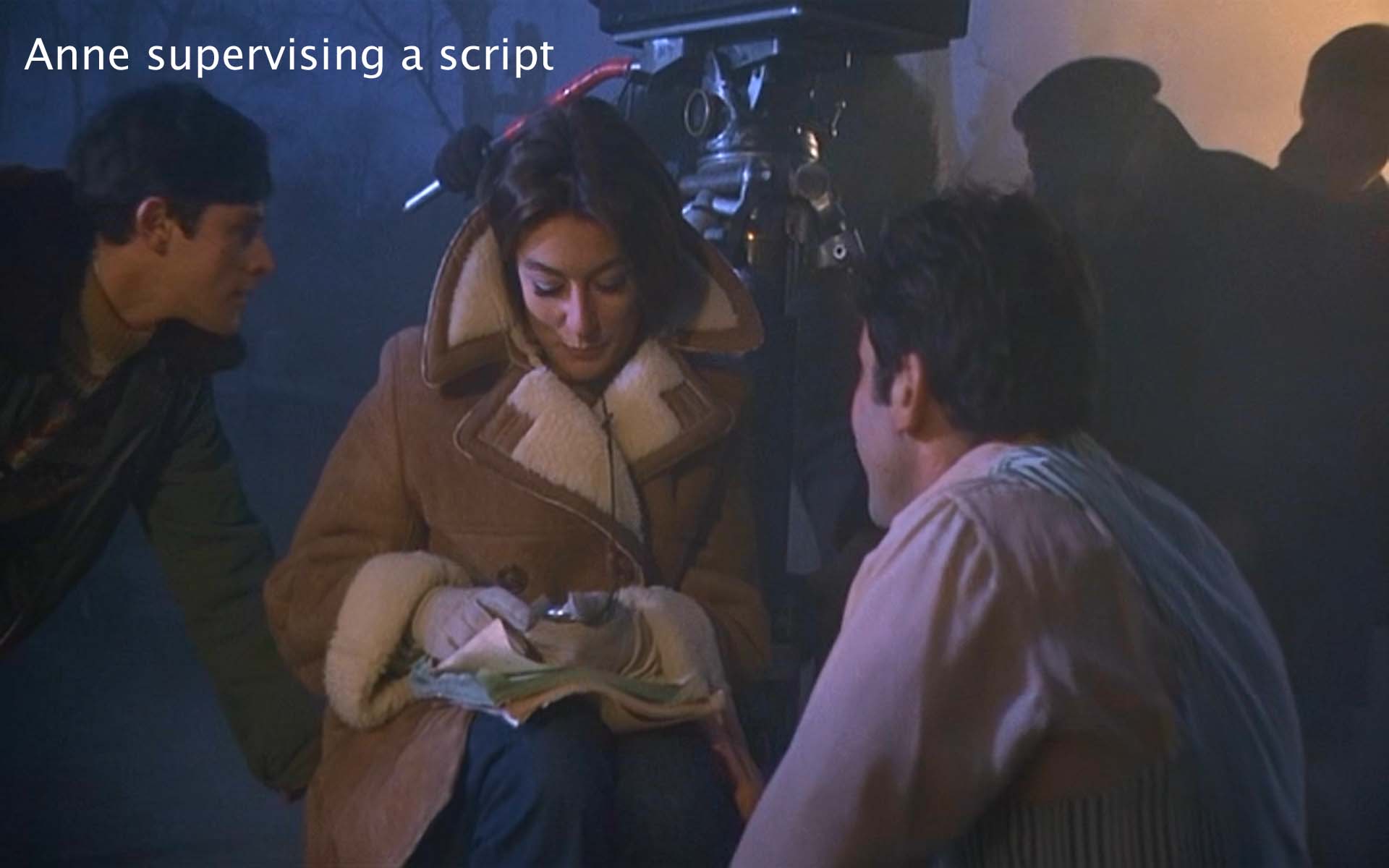 Anne supervising a script