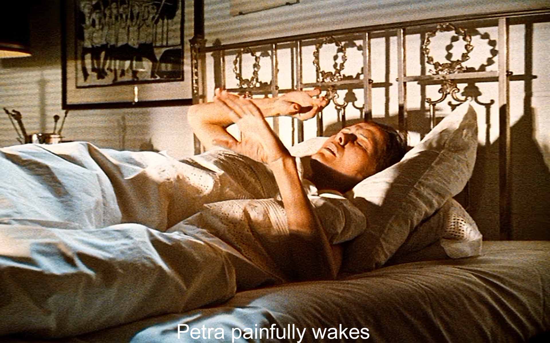 Petra painfully wakes