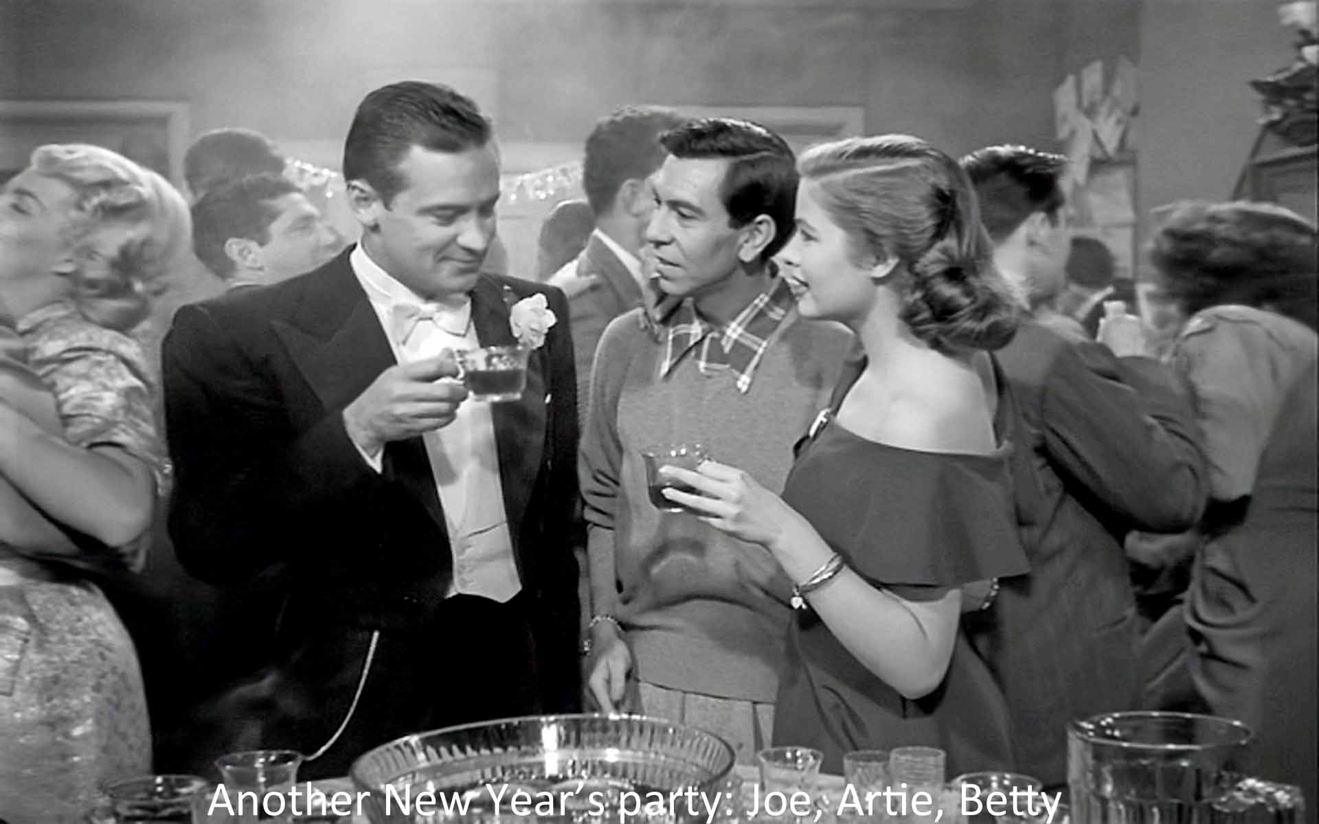 Another New Year's Eve party: Joe, Artie, and Betty