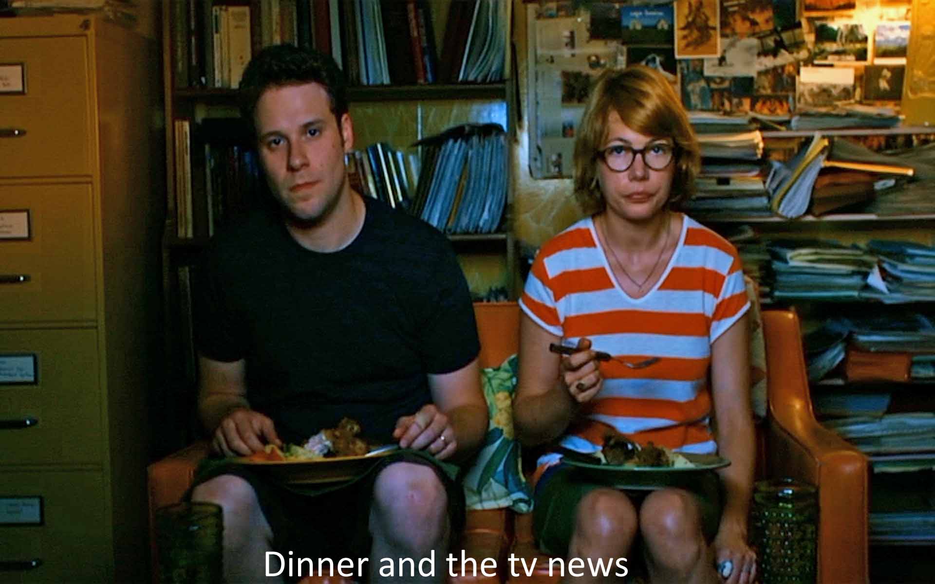 Dinner and the tv news