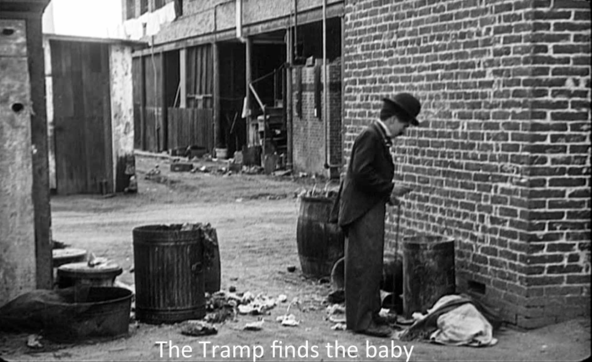 The Tramp finds the baby