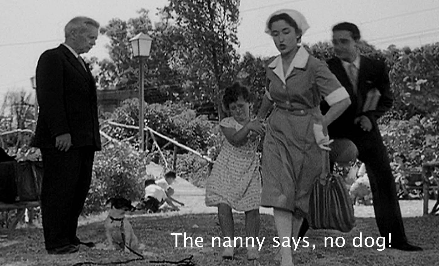The nanny says, No dog!
